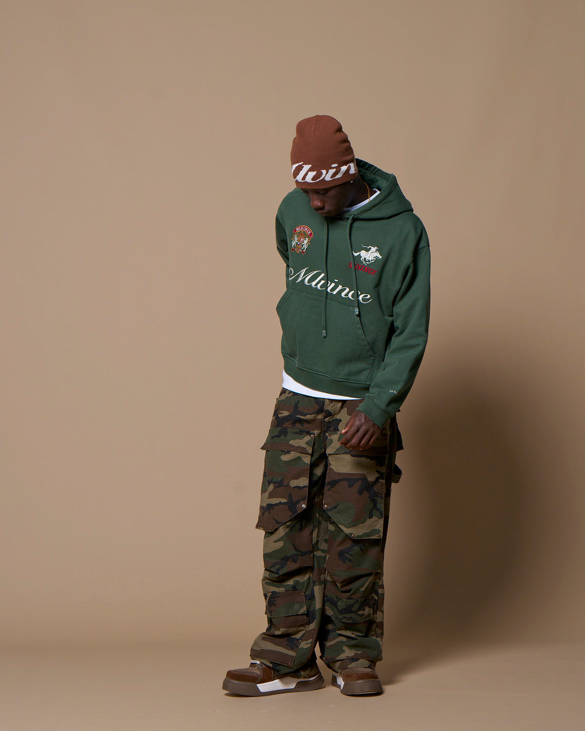 SCRIPT LOGO BEANIE - BROWN
