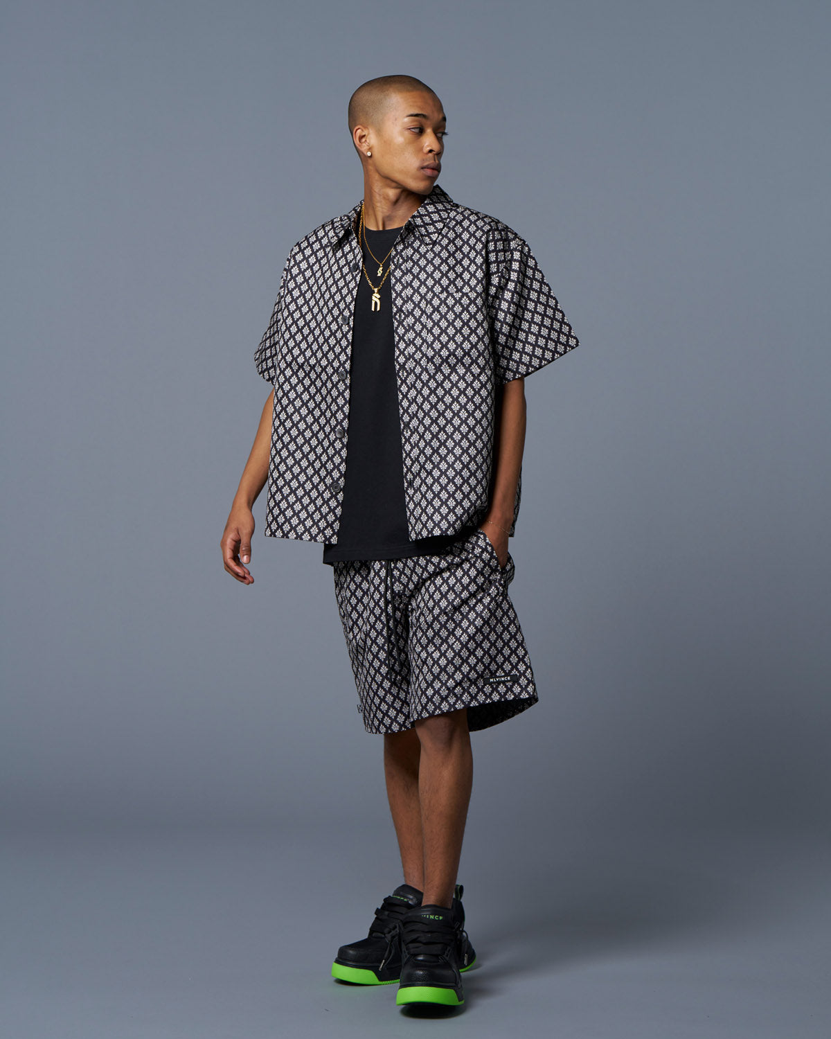 MONOGRAM S/S SHIRTS - BLACK