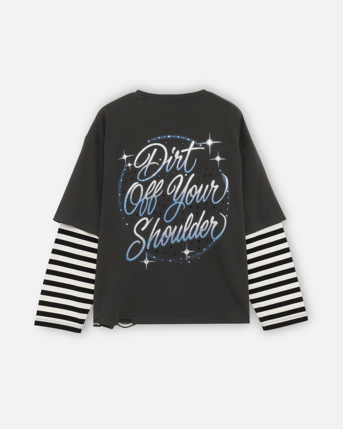 BKNY LAYERED LS TEE - WASHED BLACK