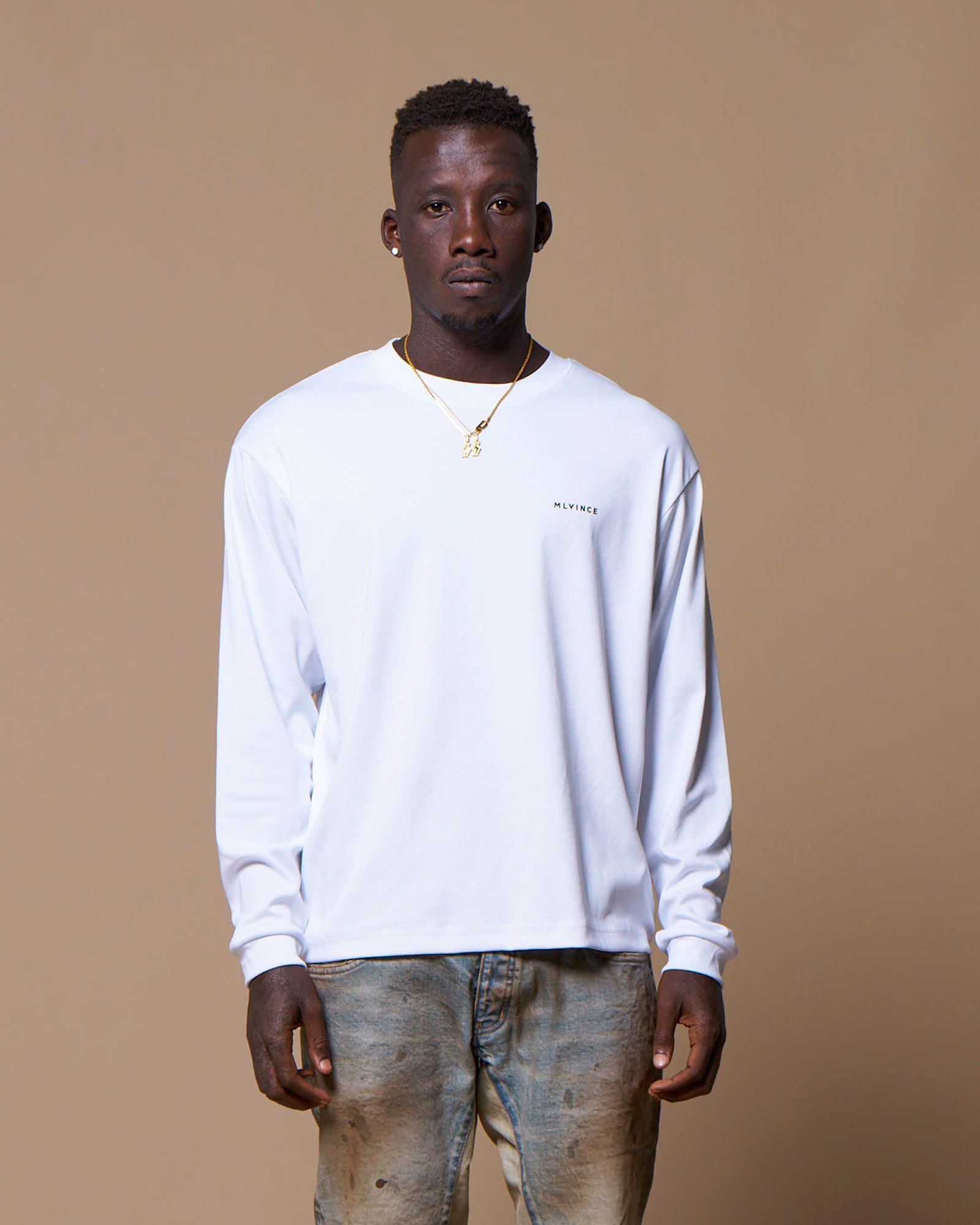 CLASSIC LOGO BOX LS TEE - WHITE