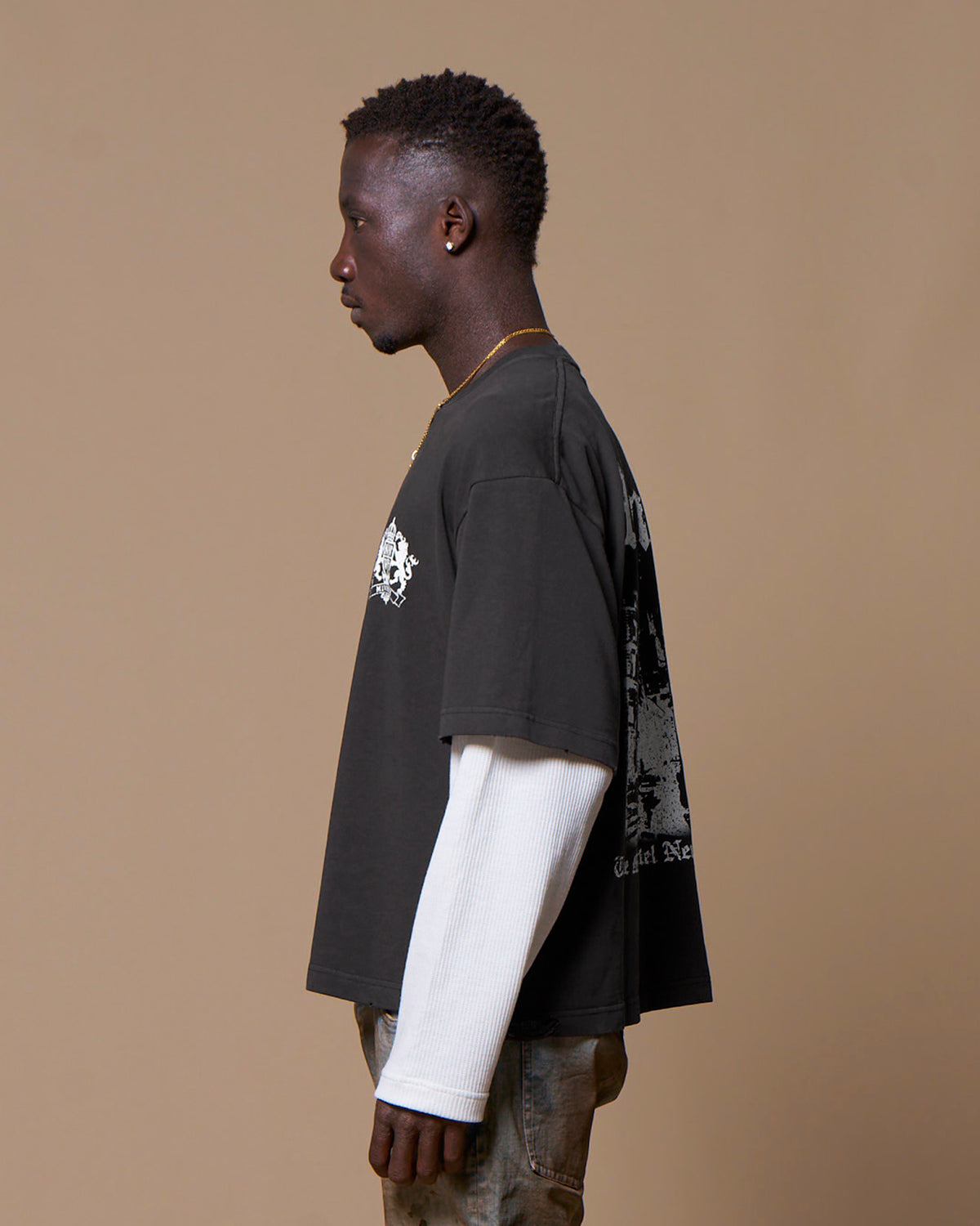 MLV HOTEL LAYERED LS TEE - WASHED BLACK