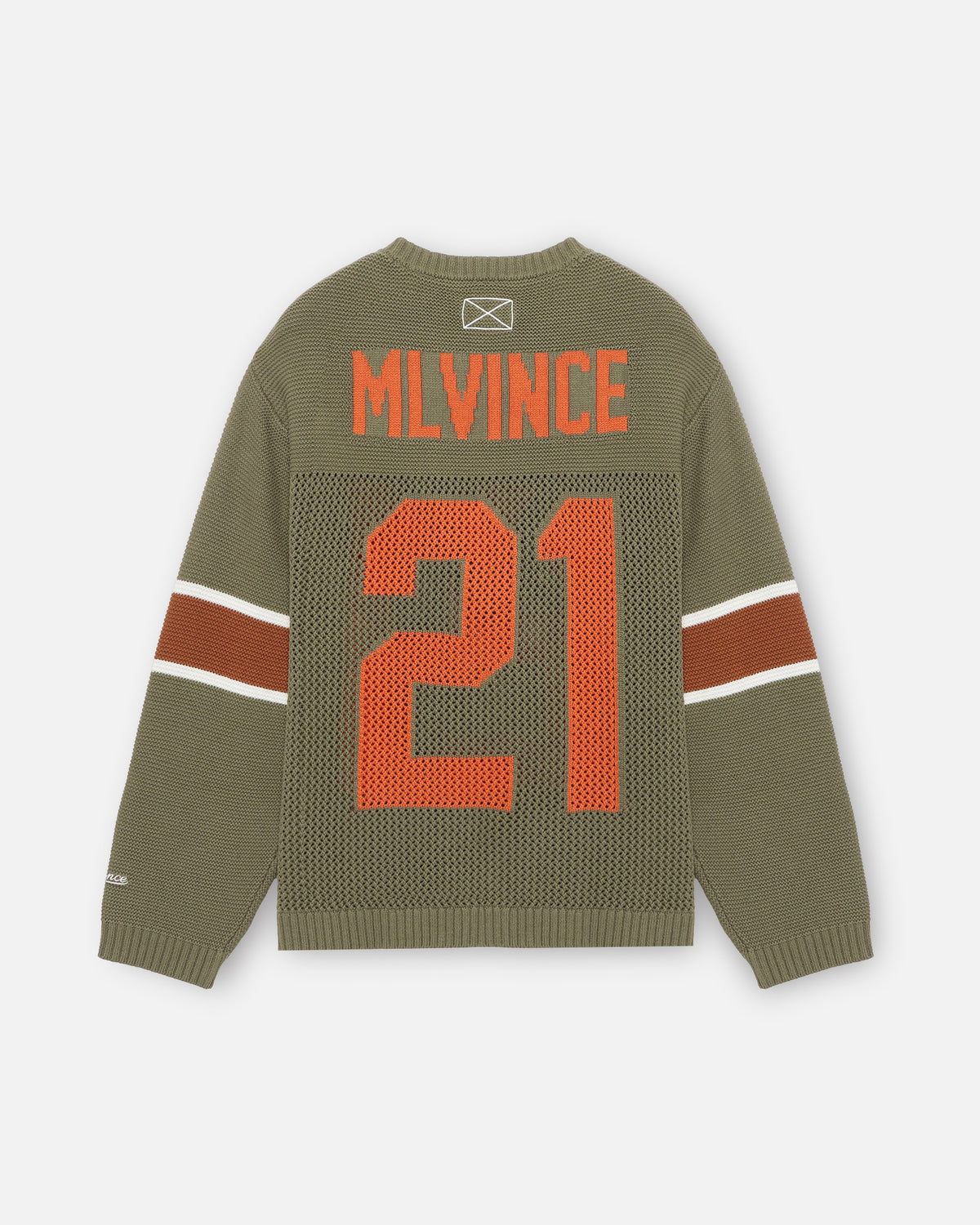 KNIT FOOTBALL TOP - OLIVE