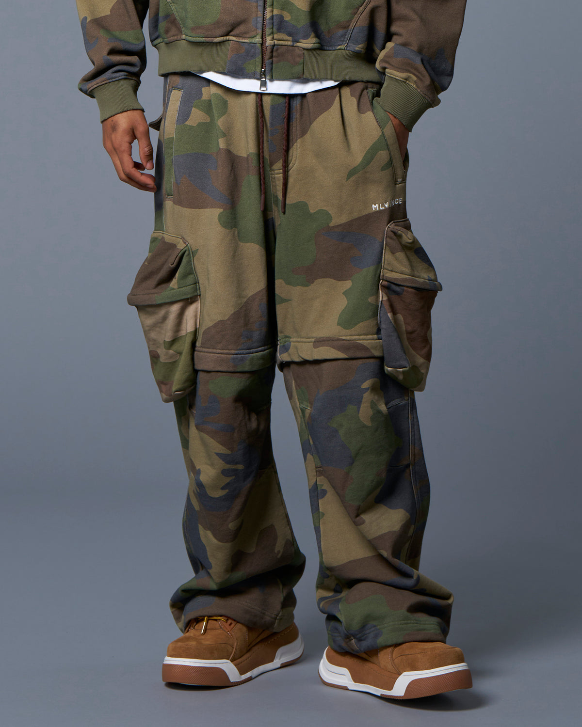 2WAY SWEAT CARGO PANTS - WOODLAND