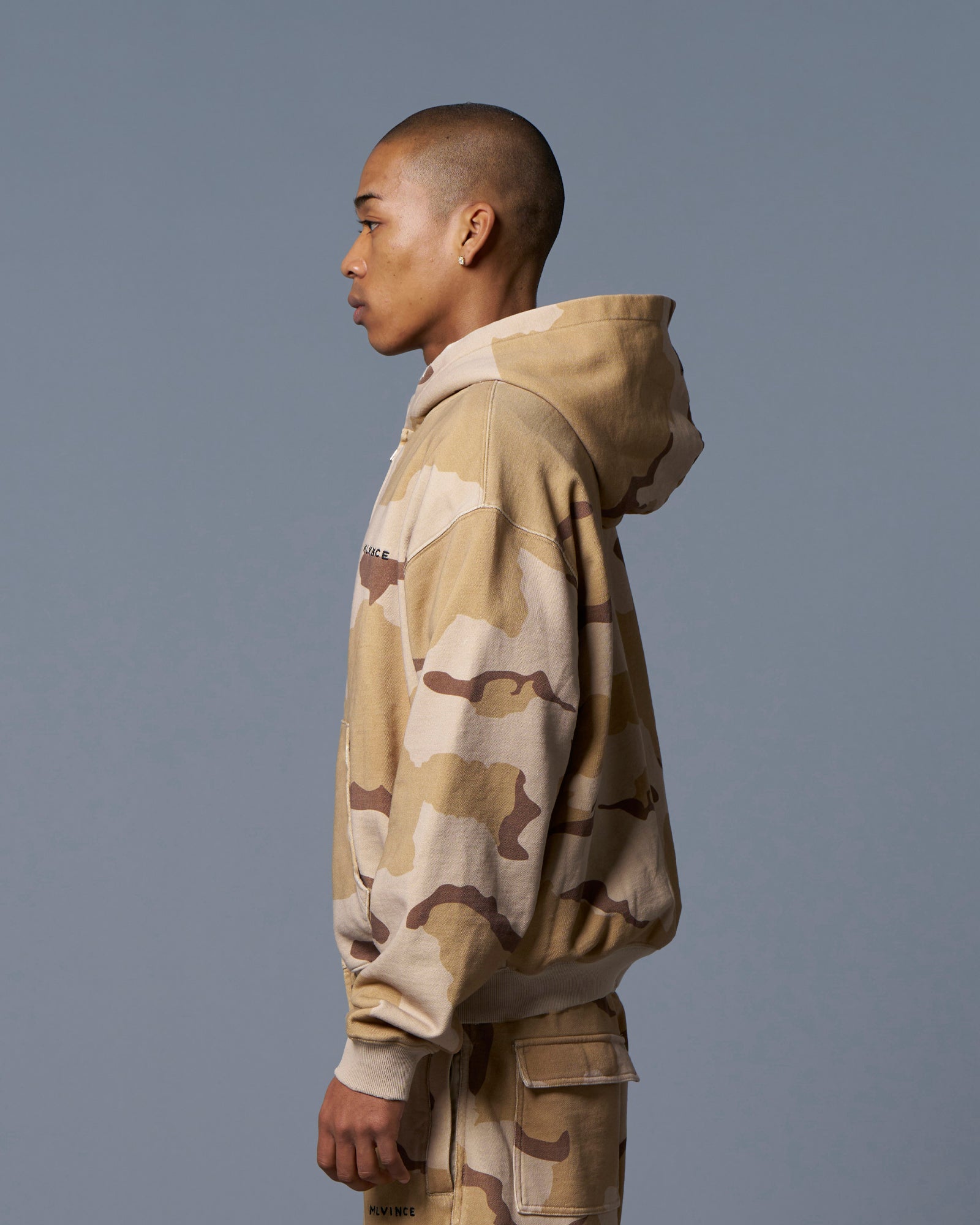 CLASSIC LOGO ZIP UP HOODY - DESERT