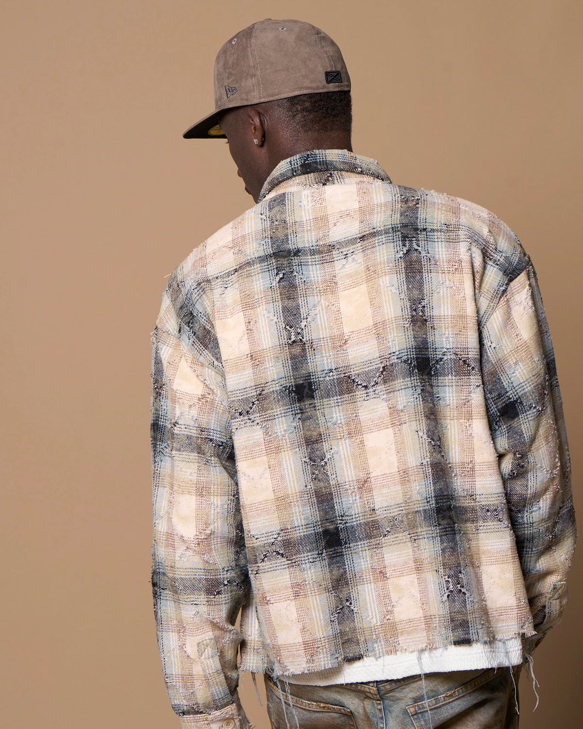 DISTRESSED CHECK SHIRTS - BLUE