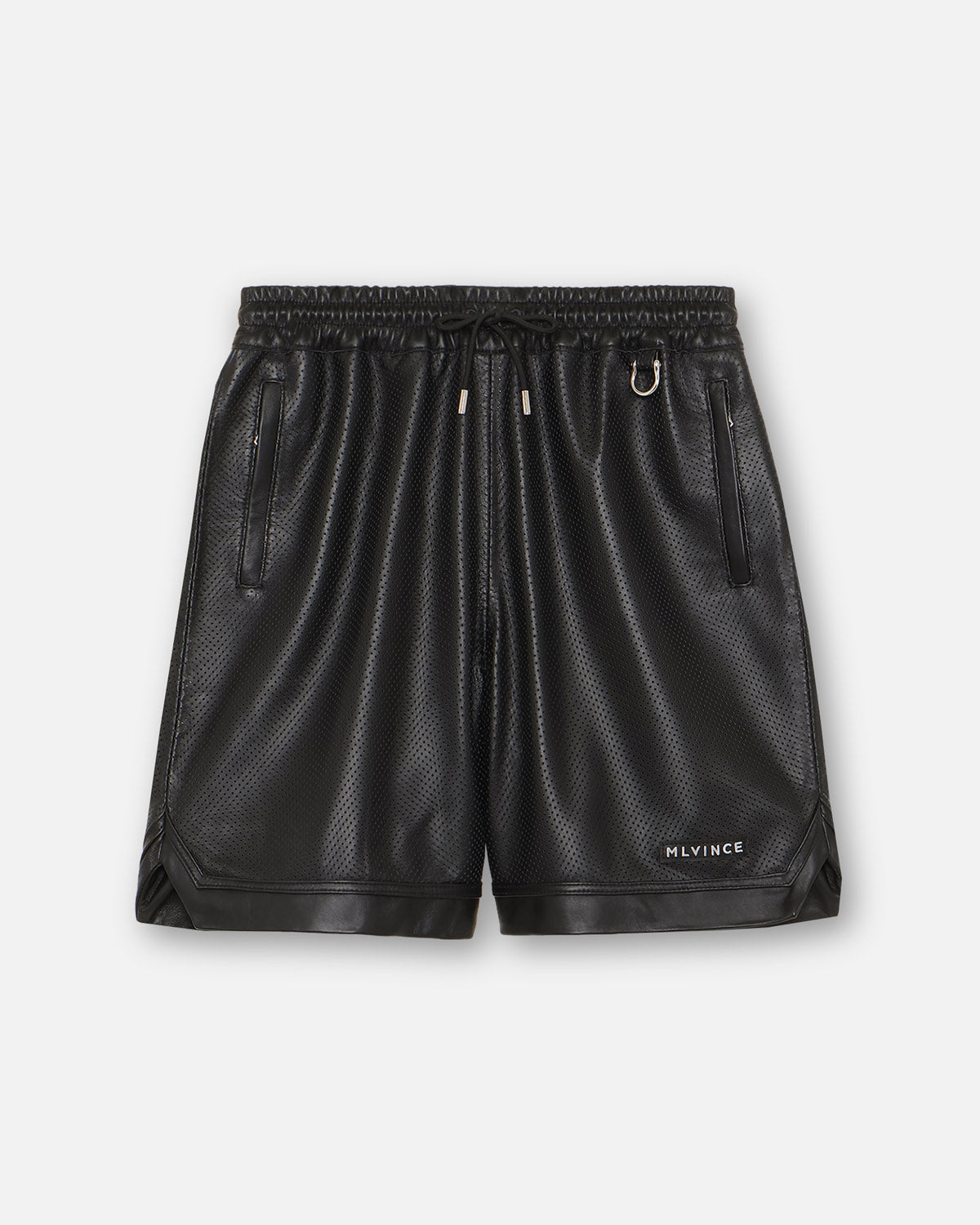 LEATHER BASKETBALL SHORTS - BLACK