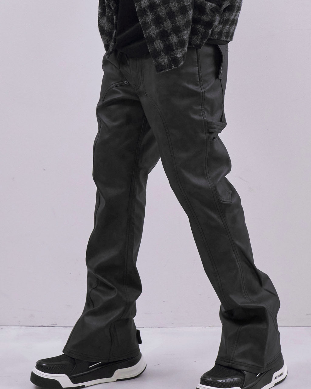 R*A様 【SALE】MLVINCE FAUX LEATHER HOLSTER FAUX LEATHER HOLSTER PANTS - BLACK