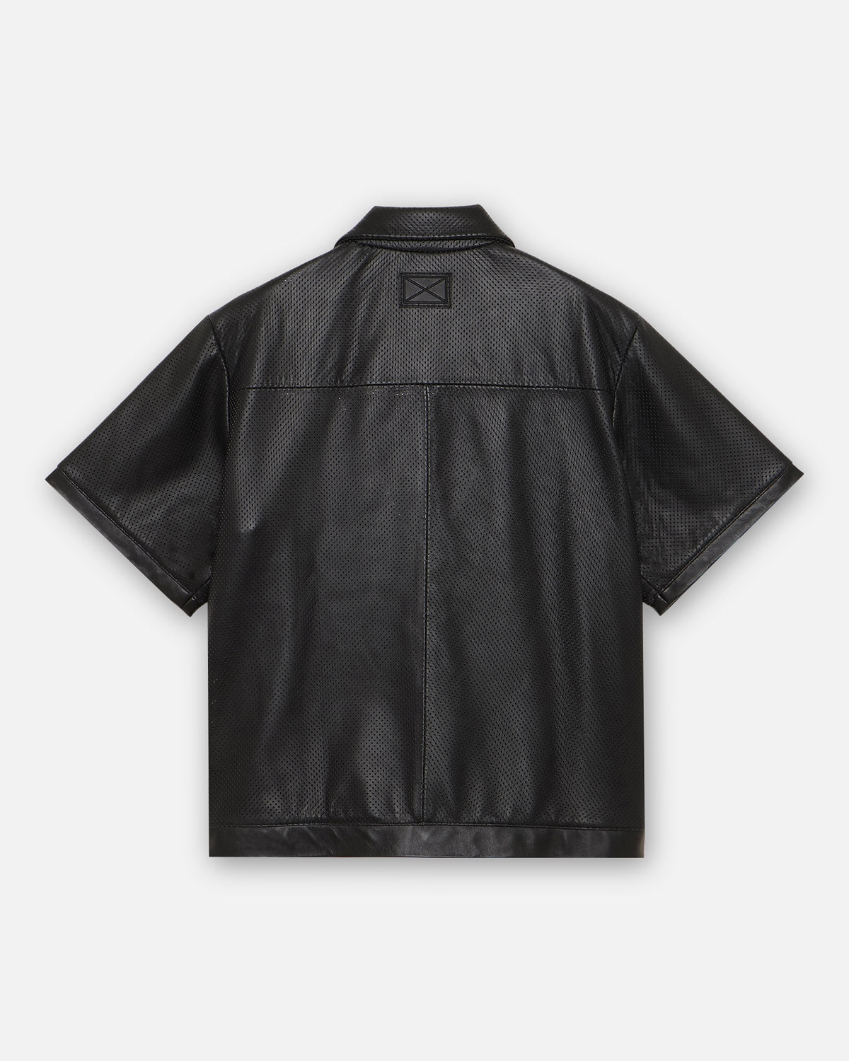 LEATHER S/S SHIRT - BLACK