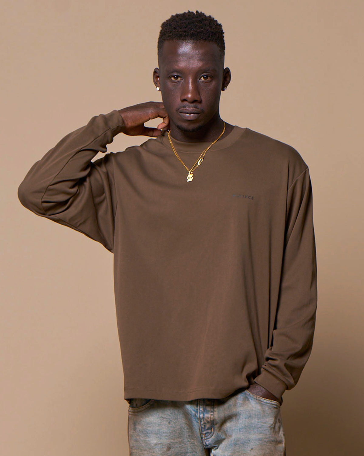 CLASSIC LOGO BOX LS TEE - OLIVE