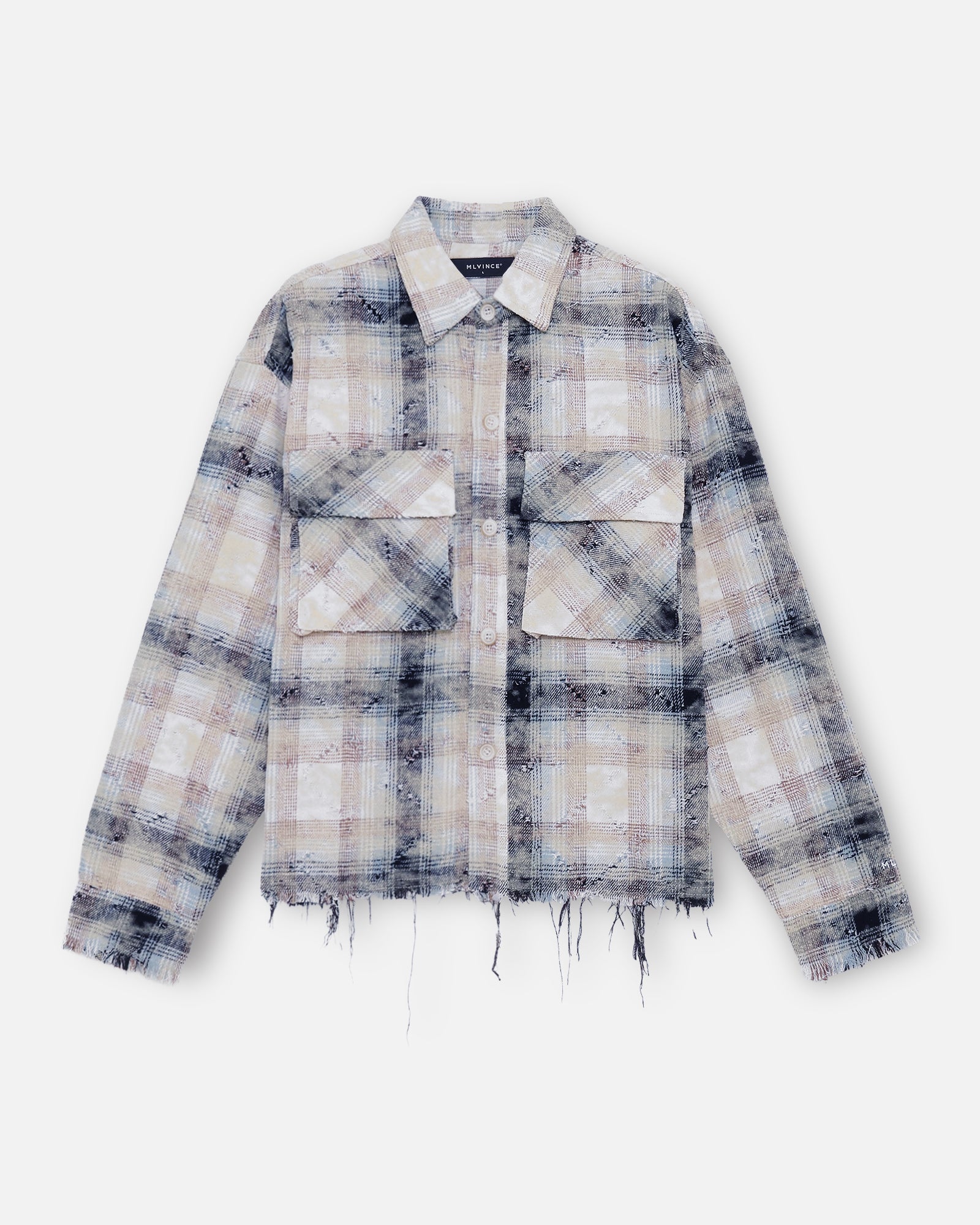 DISTRESSED CHECK SHIRTS - BLUE
