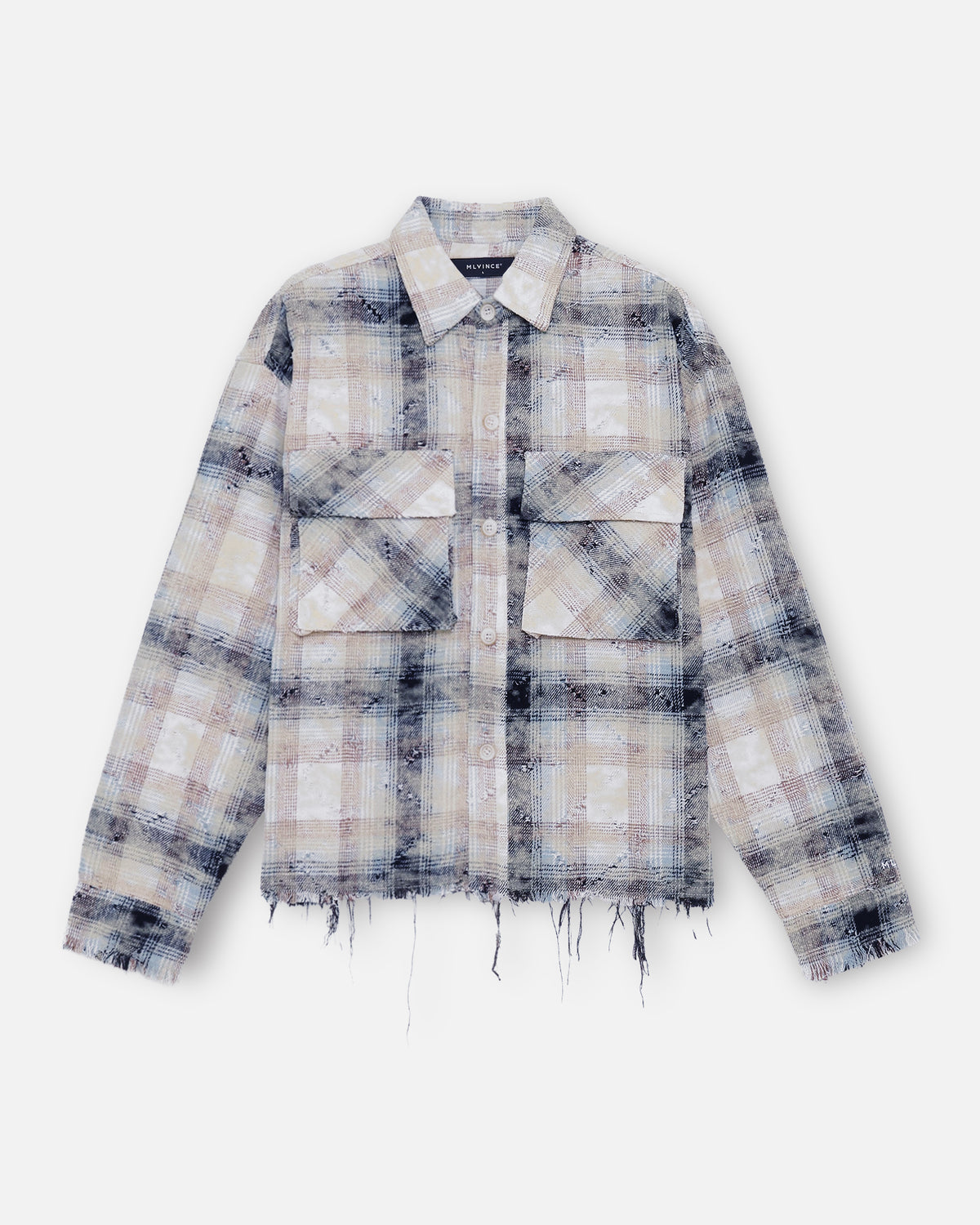 DISTRESSED CHECK SHIRTS - BLUE
