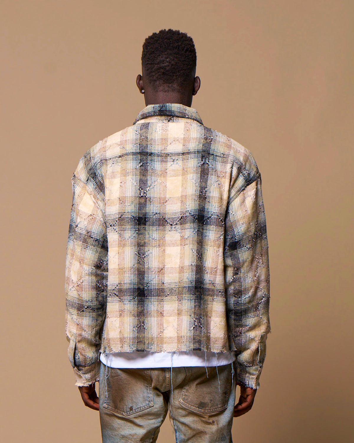 DISTRESSED CHECK SHIRTS - BLUE