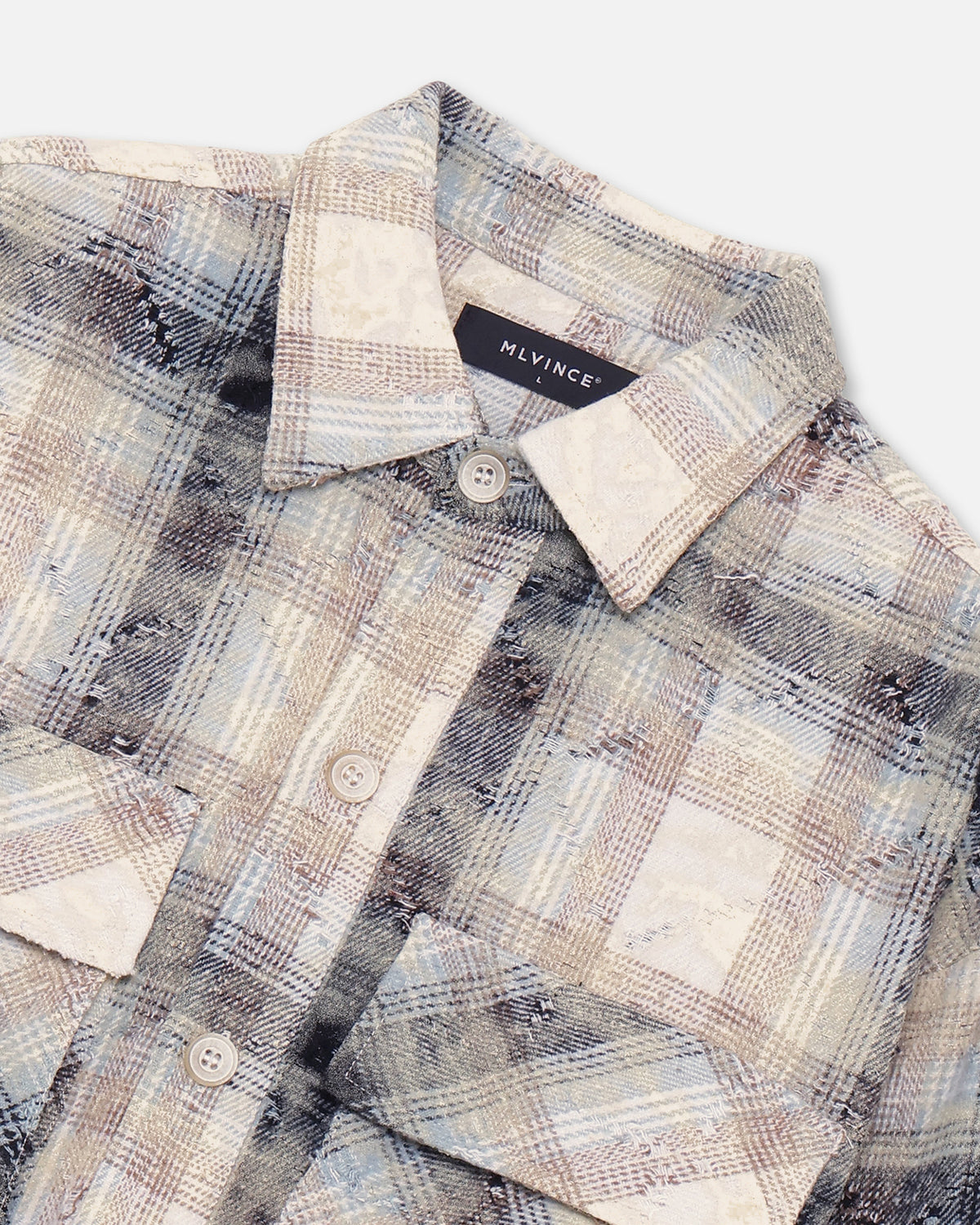 DISTRESSED CHECK SHIRTS - BLUE