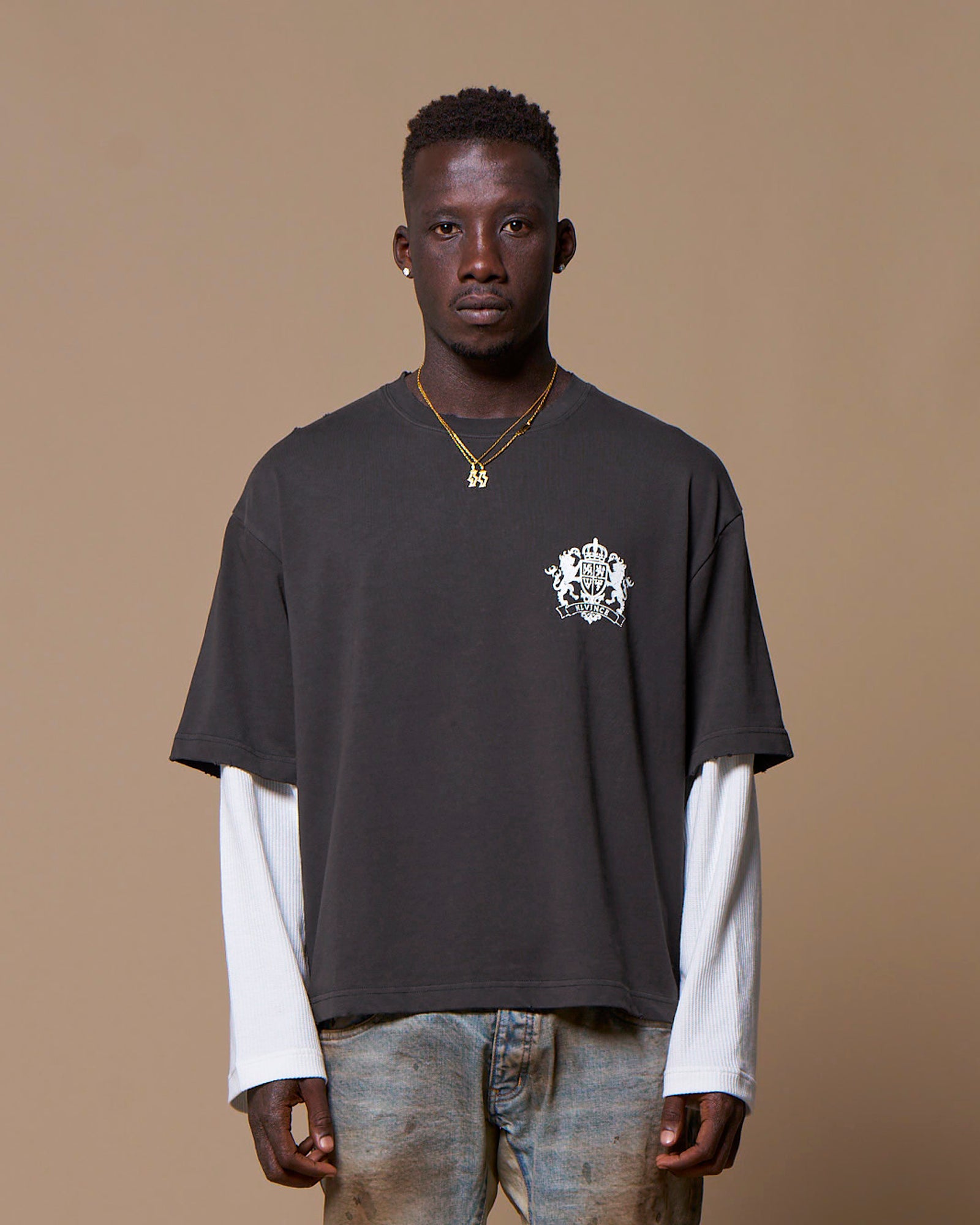 MLV HOTEL LAYERED LS TEE - WASHED BLACK