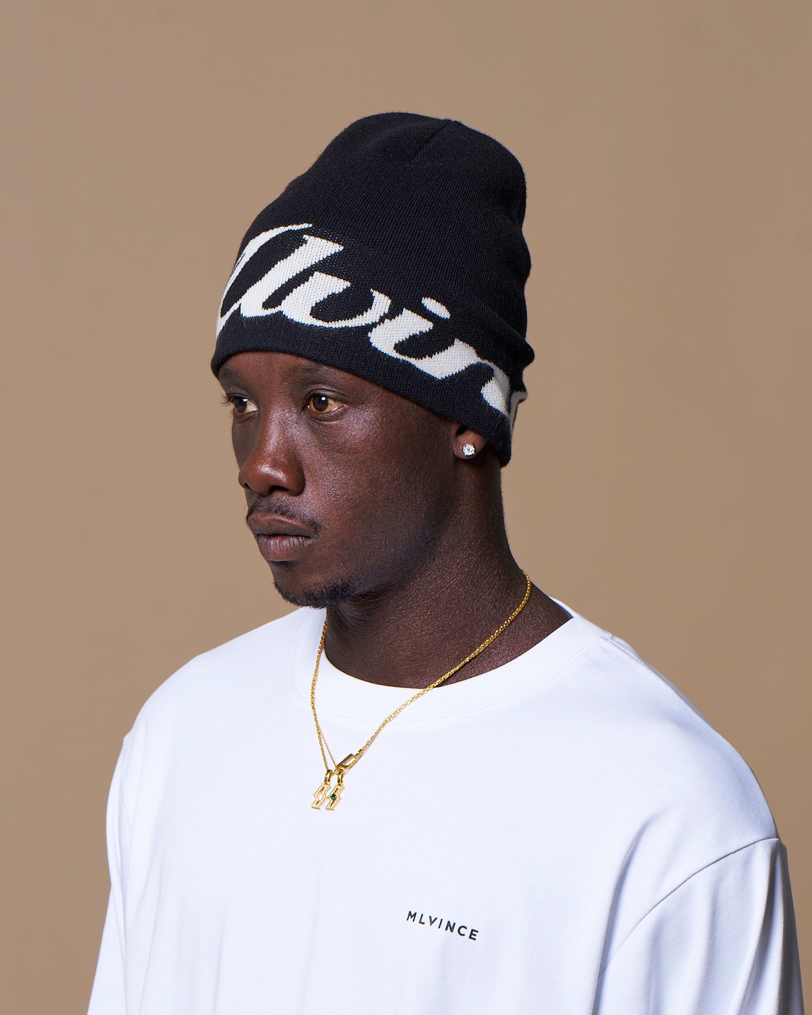 SCRIPT LOGO BEANIE - BLACK