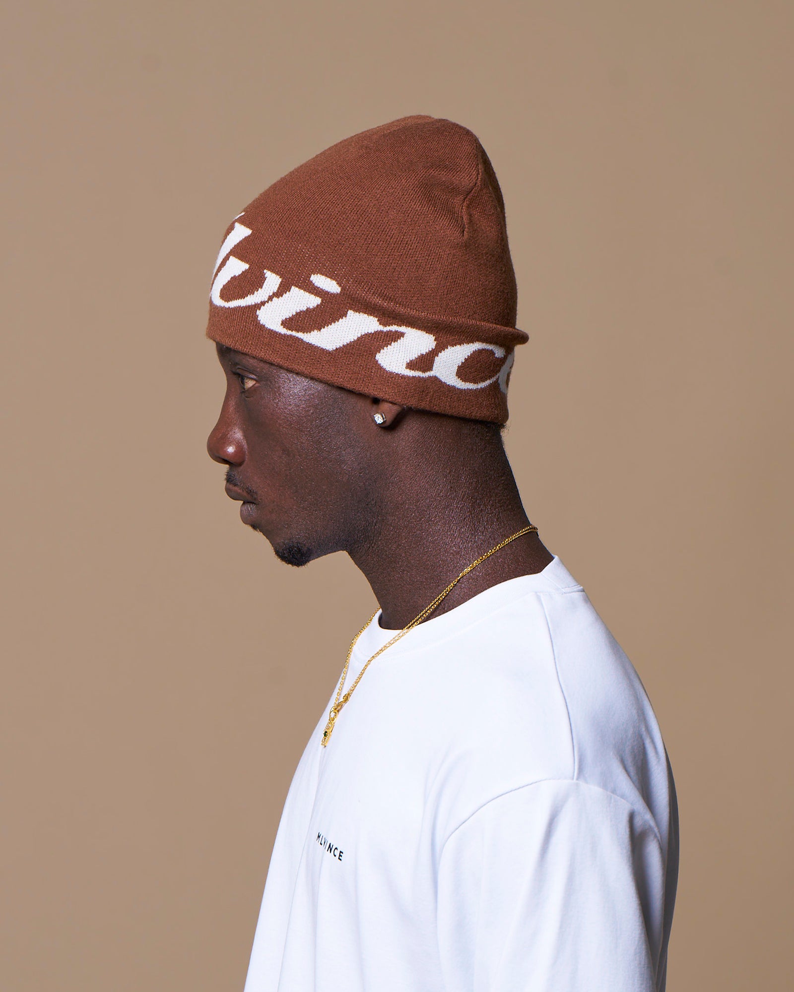 SCRIPT LOGO BEANIE - BROWN