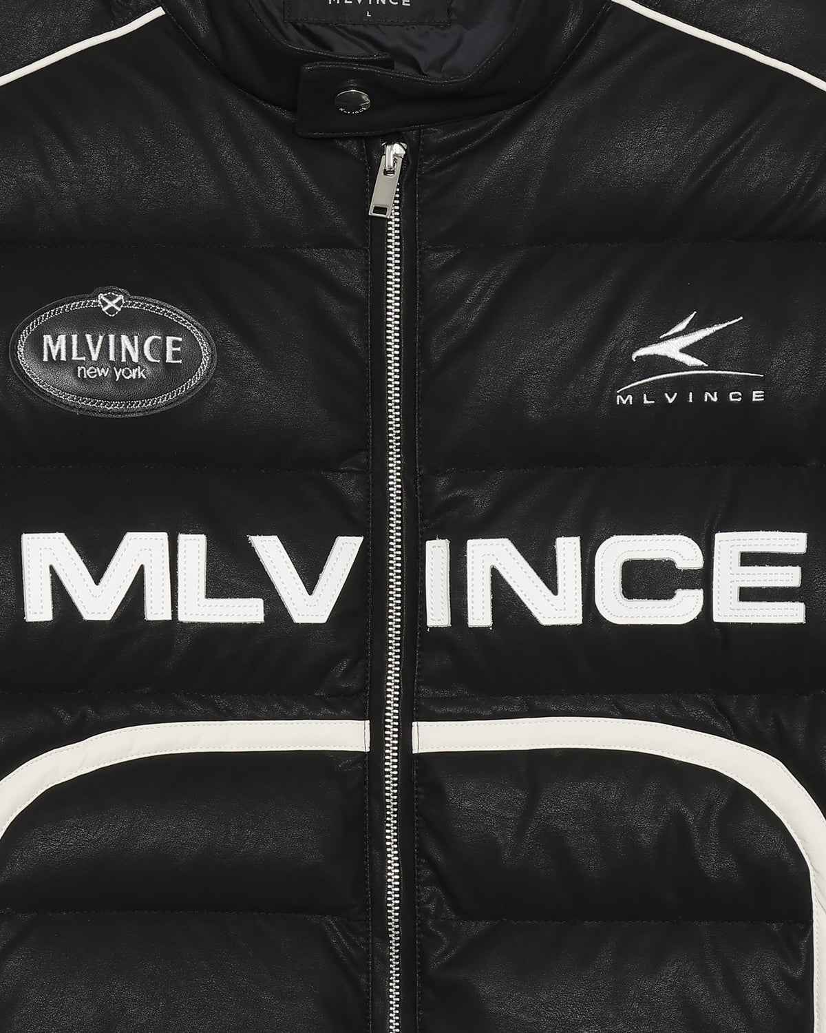PUFFER BIKER JACKET - BLACK