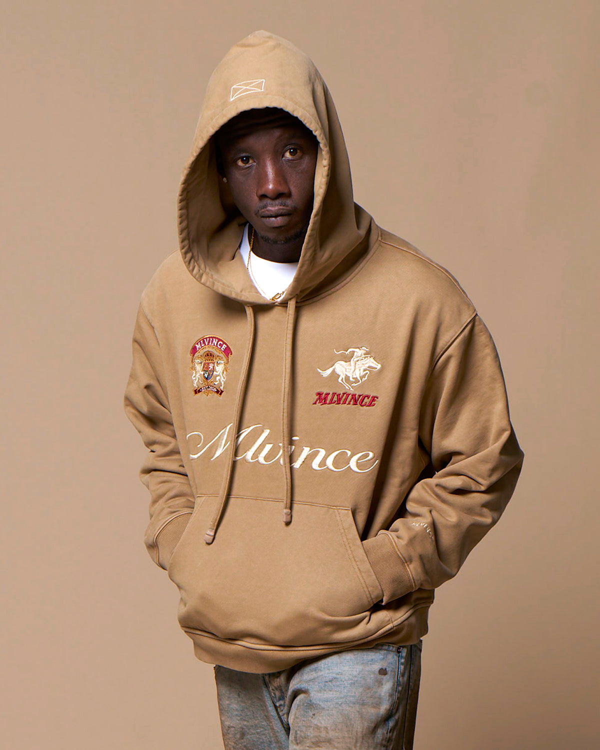 SCRIPT LOGO HOODY - TAN