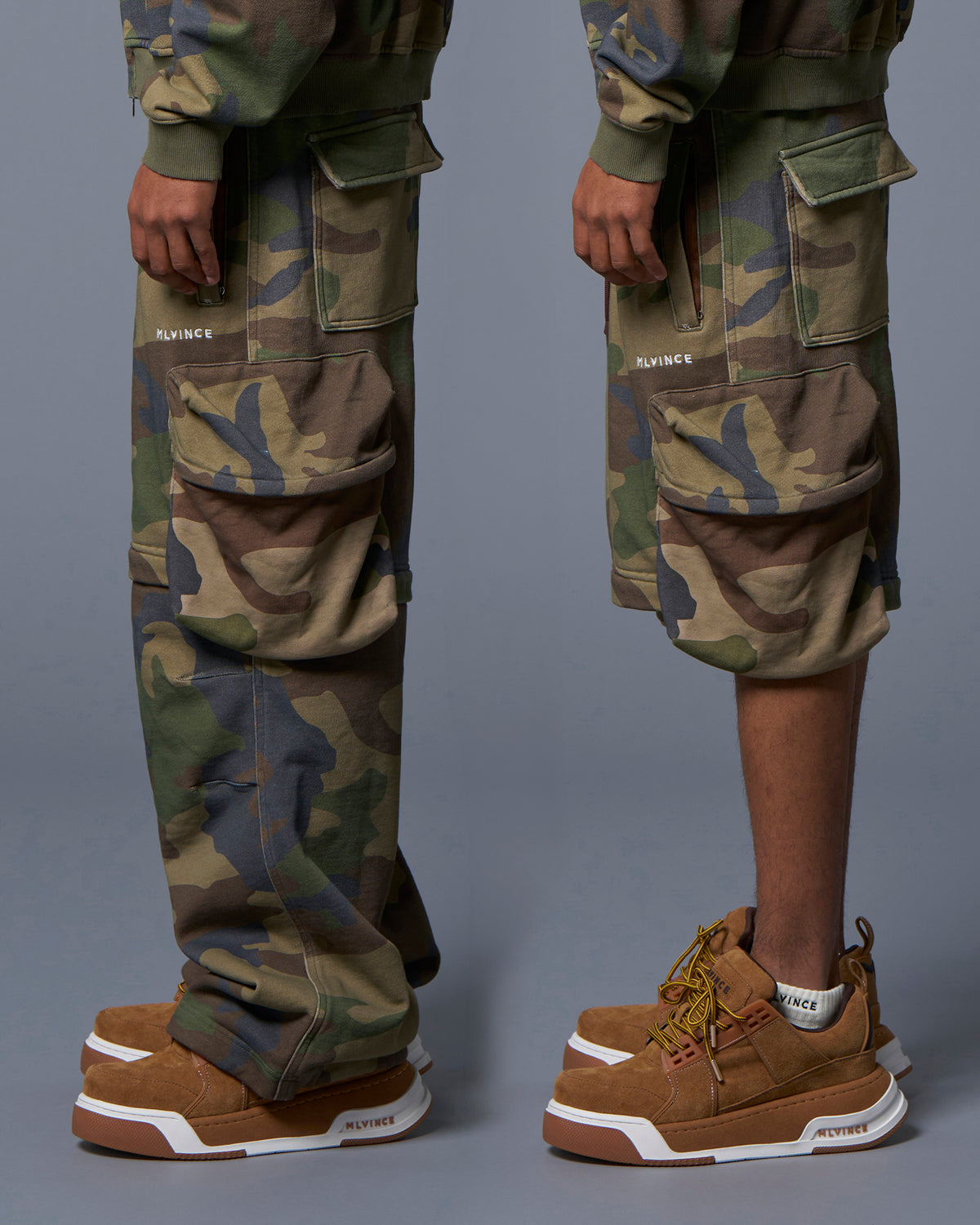 2WAY SWEAT CARGO PANTS - WOODLAND