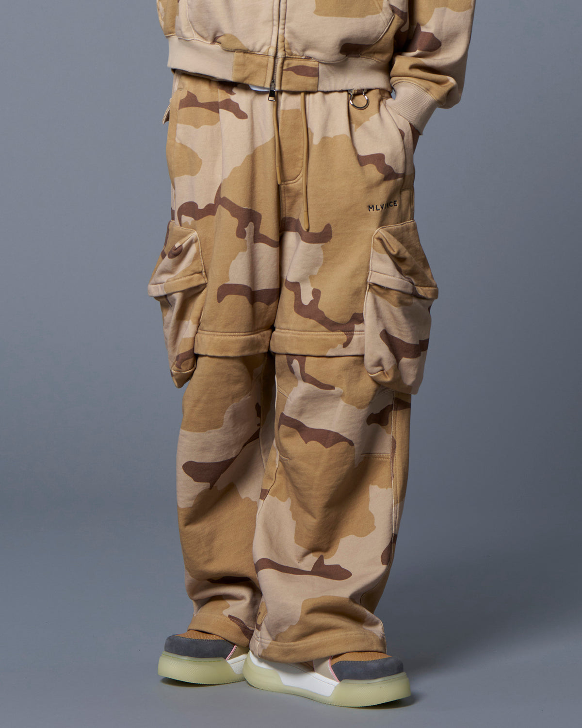 2WAY SWEAT CARGO PANTS - DESERT