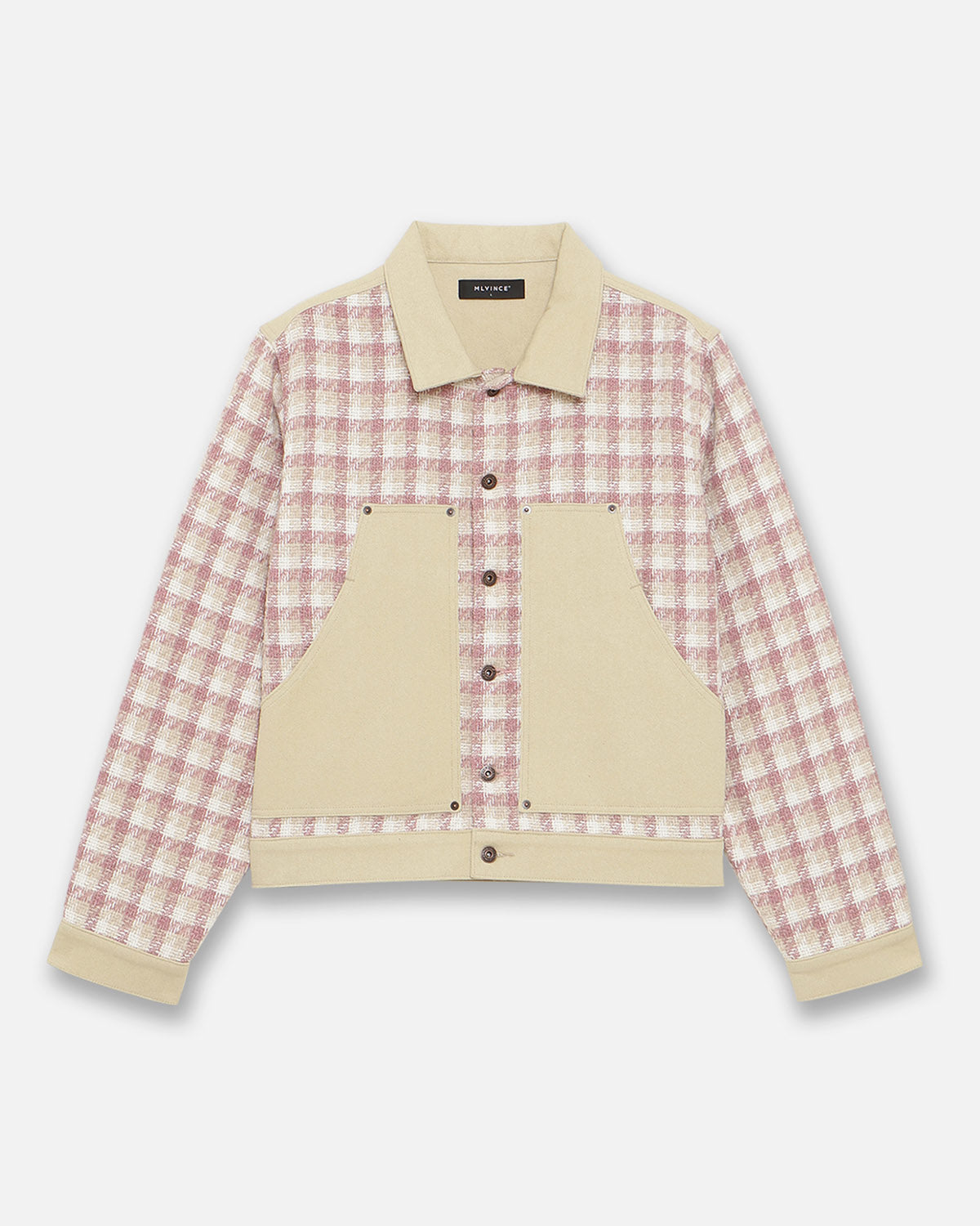 PAINTER CHECK TRUCKER JACKET - PINK