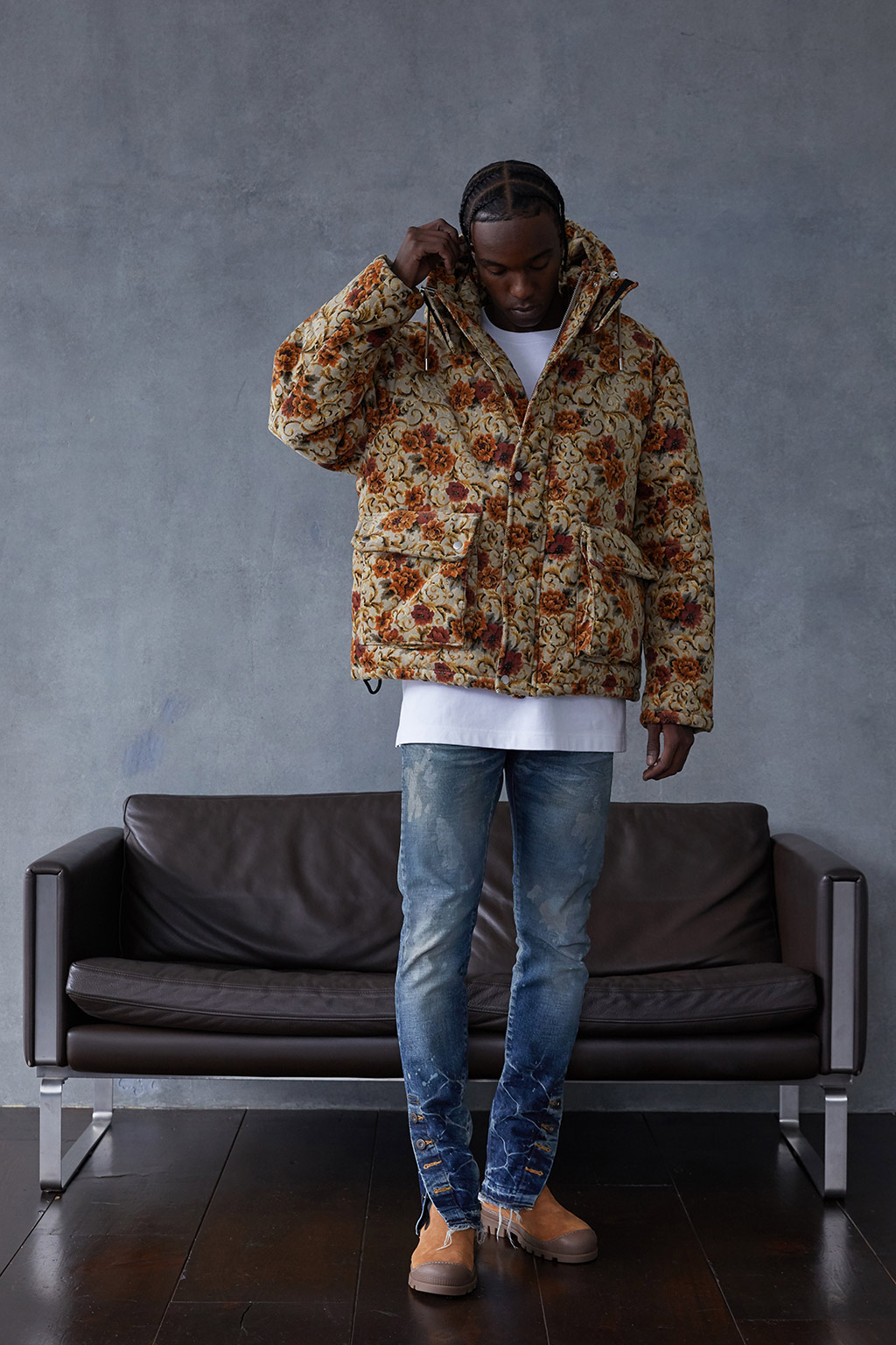 MLVINCE FLORAL PUFFER JACKET