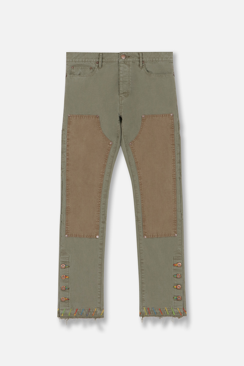 DOUBLE KNEE PANTS - OLIVE
