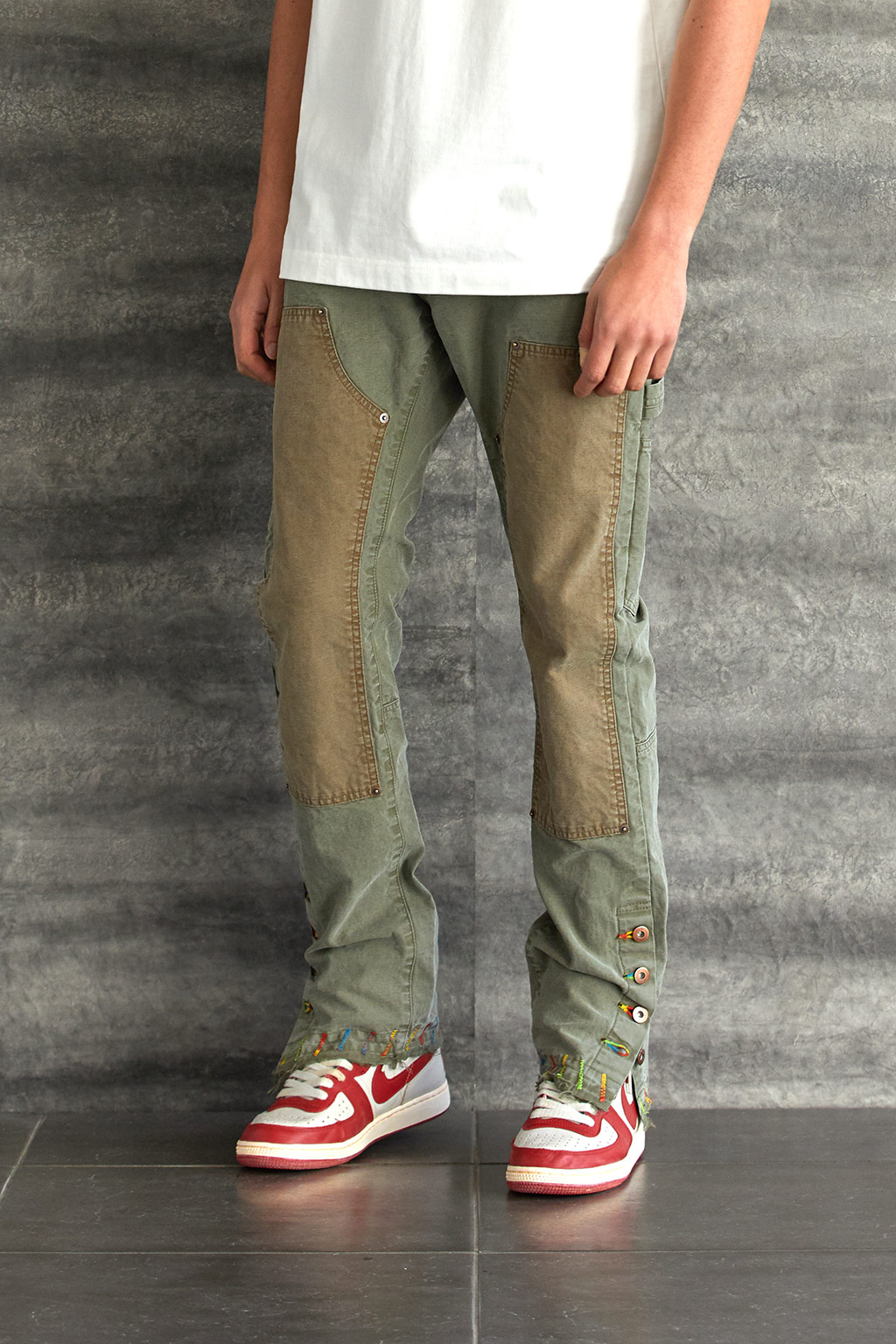 MLVINCE /カーゴパンツdouble knee pants olive | www.otoch.edu.mn