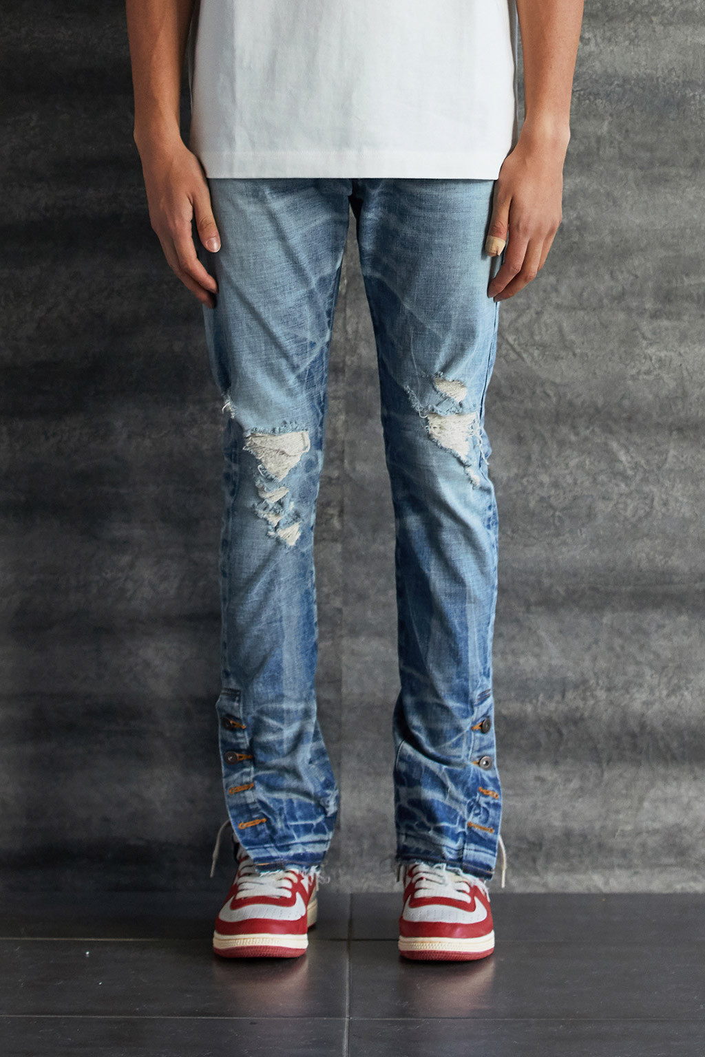 MLVINCE TYPE-1 SLIM DESTROYED JEANS