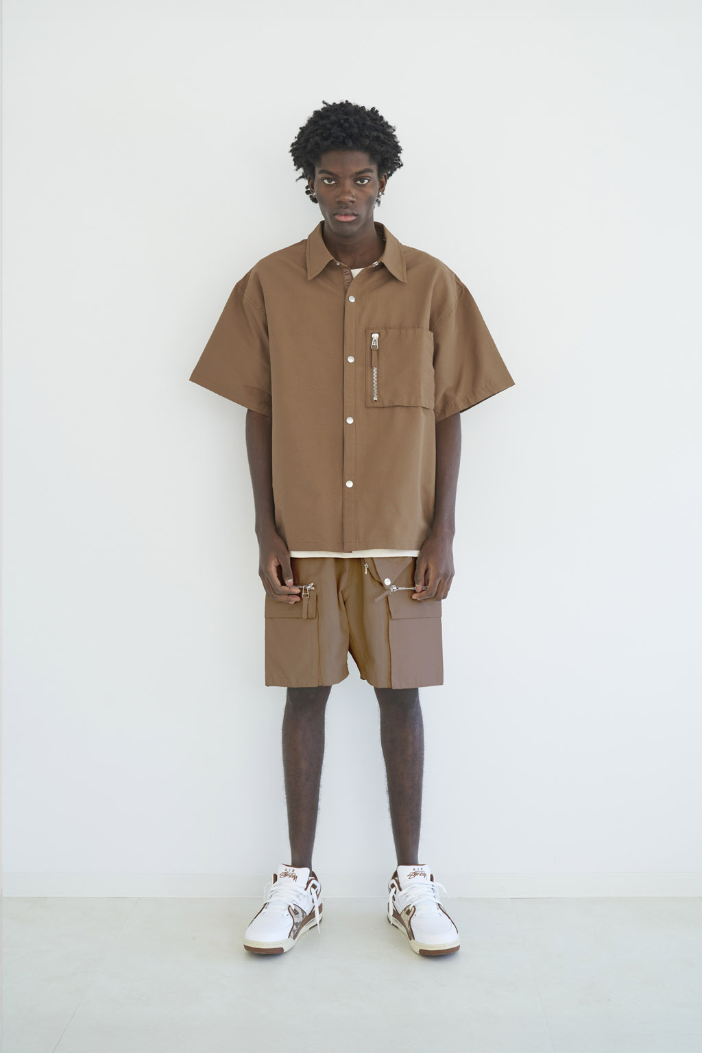 NYLON S/S SHIRTS - BROWN - MLVINCE