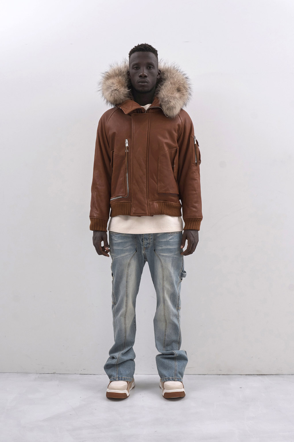 LEATHER N-2B JACKET - BROWN - MLVINCE